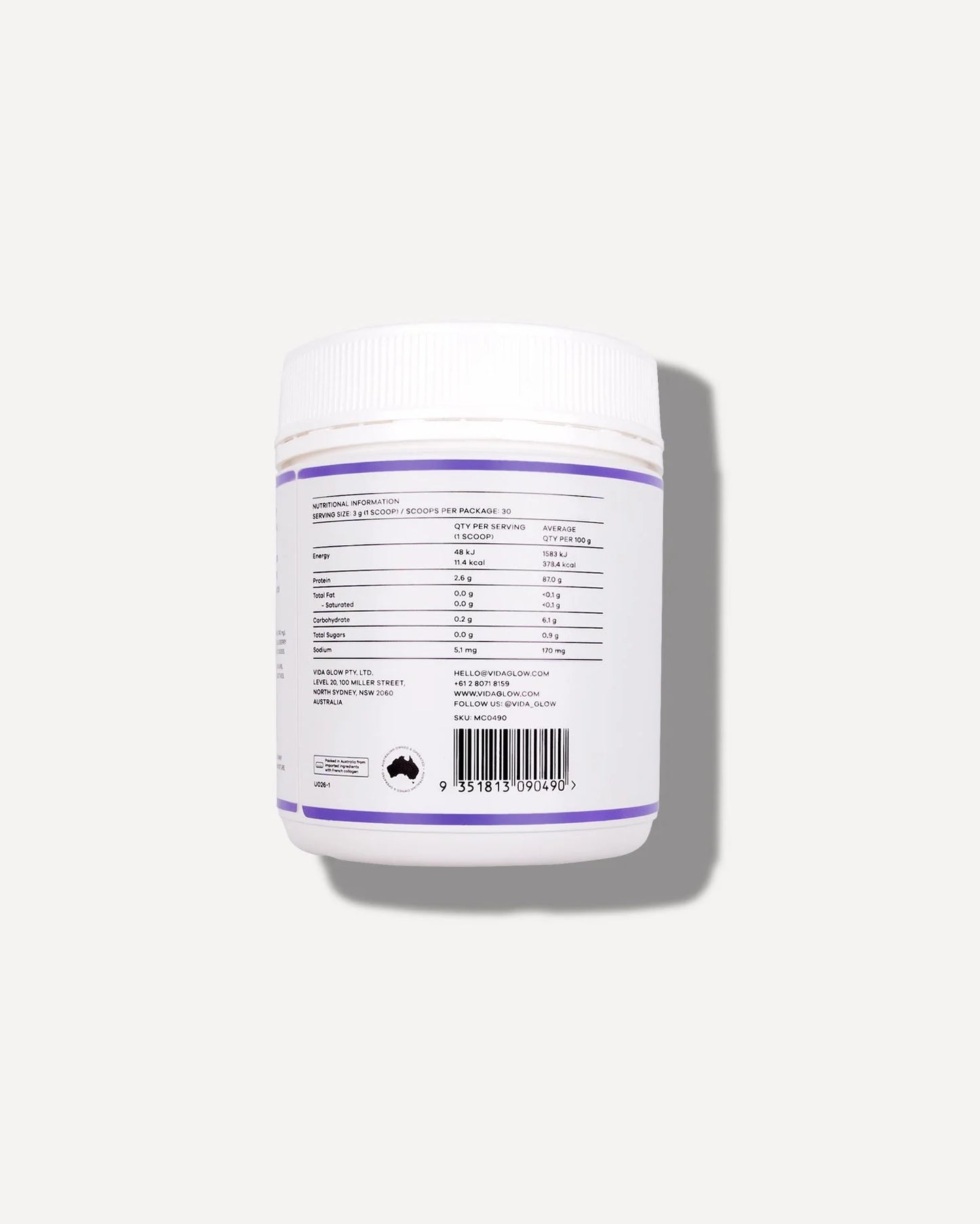 Natural Marine Collagen Powder 90g Blueberry