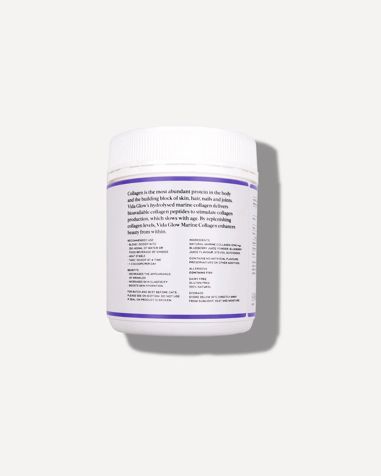 Natural Marine Collagen Powder 90g Blueberry